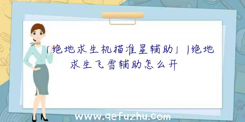 「绝地求生机描准星辅助」|绝地求生飞雪辅助怎么开